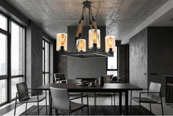 Chandelier ceiling light pendant ceiling lamp lamps glass black.