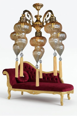 Chandelier Ceiling Light Ceiling Lamp Lamps Glass Yellow Modern