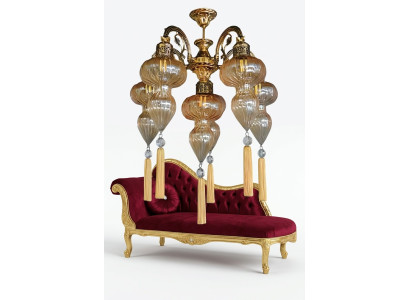 Chandelier Ceiling Light Ceiling Lamp Lamps Glass Yellow Modern