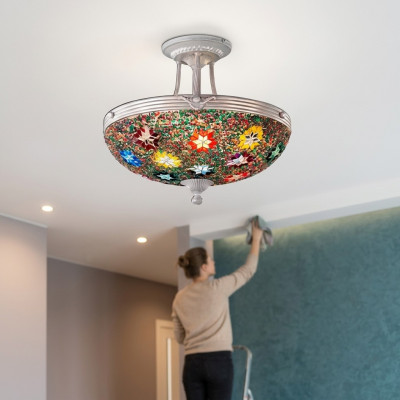 Chandelier Ceiling Light Ceiling Lamp Lamps Glass Multicolored