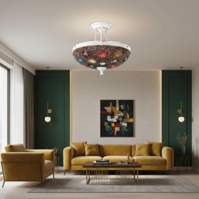 Chandelier Ceiling Light Ceiling Lamp Lamps Glass Multicolored