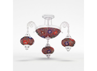 Ceiling chandelier, lustre chandelier, ceiling lamp, glass art lamps, white.
