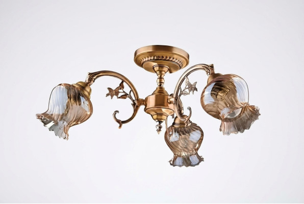 Chandelier Ceiling Light Pendant Ceiling Lamp Glass Gold Art