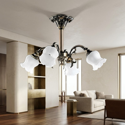 Chandelier Ceiling Light Flower Chandelier Ceiling Lamp Lamp Glass Grey