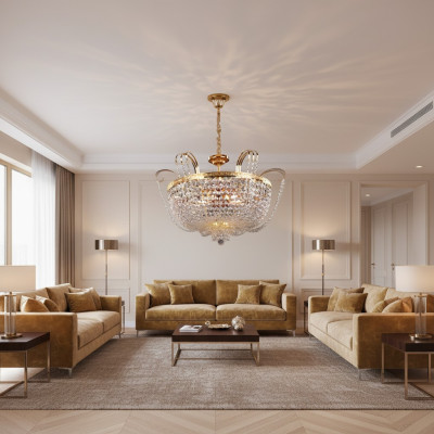 Chandelier Luxury Ceiling Light Crystal Lamp Gold Crystal Lamp