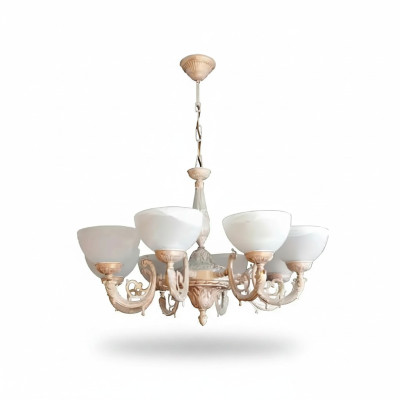 Chandelier Ceiling Light Fixture Ceiling Lamp Lamps Glass Beige Art