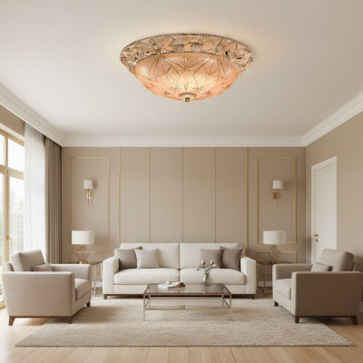 Chandelier Ceiling Light Ceiling Lamp Lamp Glass Gold Round