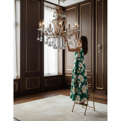 Luxury ceiling chandelier crystal gold ceiling lamp 88x100