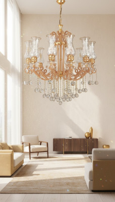 Luxury ceiling light chandelier crystal gold ceiling lamp
