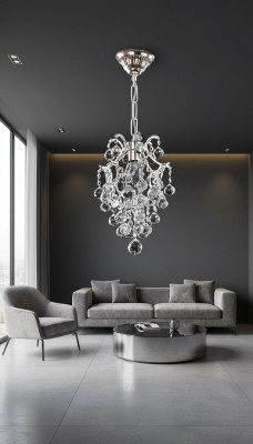 Luxury Ceiling Light Chandelier Crystal Silver