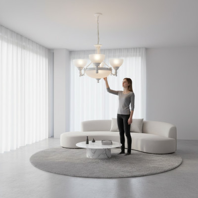 Chandelier Ceiling Light Modern Ceiling Lamp White Glass Lamps