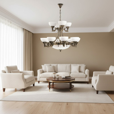 Ceiling lamp chandelier chandelier glass white lamps antique style