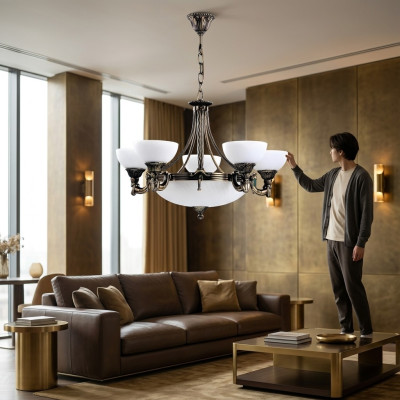 Chandelier Ceiling Lamp Ceiling Light Glass White Lamp Art