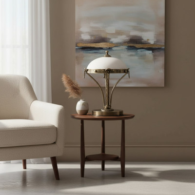 Table lamp, table light, lamp, lights, white, gold, lamps, table, glass, art.