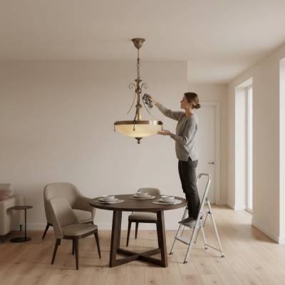 Chandelier Ceiling Light Lamp Ceiling Lamp Glass Beige Art