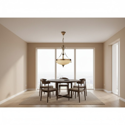 Chandelier Ceiling Light Lamp Ceiling Lamp Glass Beige Art