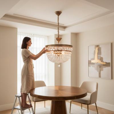 Ceiling chandelier luxury chandelier ceiling lamp chandelier gold crystal art