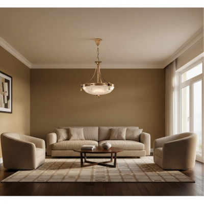 Chandelier Ceiling Lamp Lustre Ceiling Light Lamp Glass Grey Gold