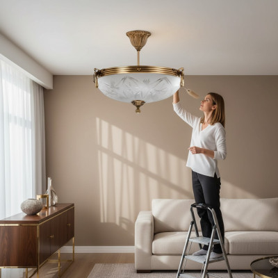 Chandelier Ceiling Lamp Ceiling Light Lamp Chandelier Glass Gold Gray