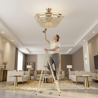 Round crystal light ceiling lamp luxury chandelier ceiling light gold chandelier