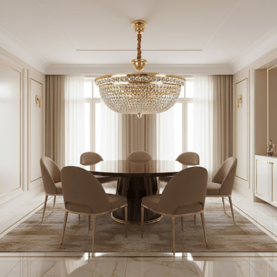 Round crystal light ceiling lamp luxury chandelier ceiling light gold chandelier