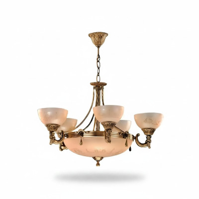 Chandelier Ceiling Lamp Crystal Ceiling Light Lamp Glass Gold Beige