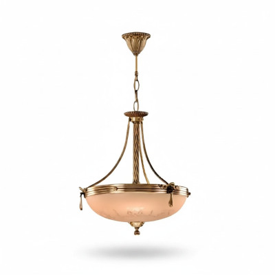 Chandelier Ceiling Lamp Glass Gold Beige