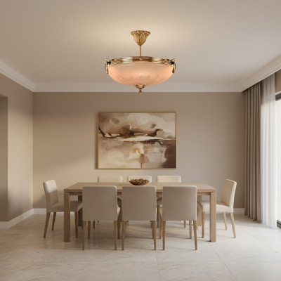Chandelier Ceiling Lamp Crystal Ceiling Light Glass Gold Beige