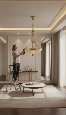 Chandelier Ceiling Lamp Lustre Ceiling Light Lamp Glass Gold Brown