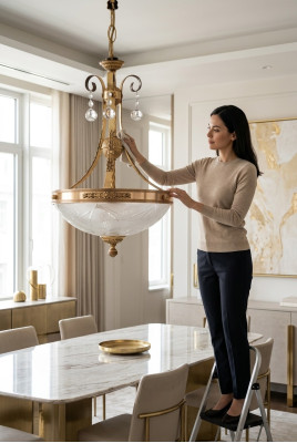 Lamp Ceiling lamp Chandelier Ceiling light Fixture Glass Gold Gray
