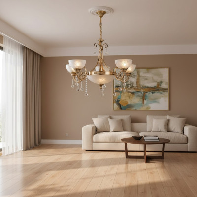 Chandelier Lamp Ceiling Lamp Lighting Fixture Ceiling Light Glass Gold Gray
