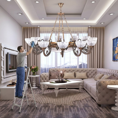 Chandelier Lamp Ceiling Light Pendant Ceiling Lamp Glass Gray Art Light
