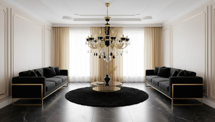 Lamp chandelier, ceiling chandelier, luxury ceiling lamp, black crystal chandelier