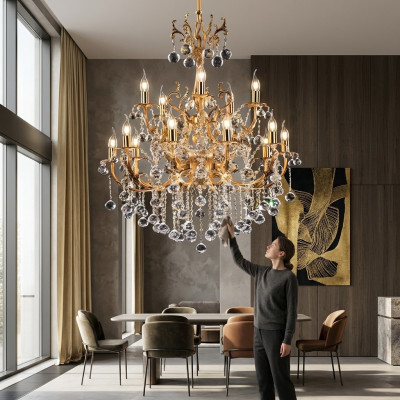 Ceiling chandelier luxury chandelier ceiling lamp gold crystal 75x125