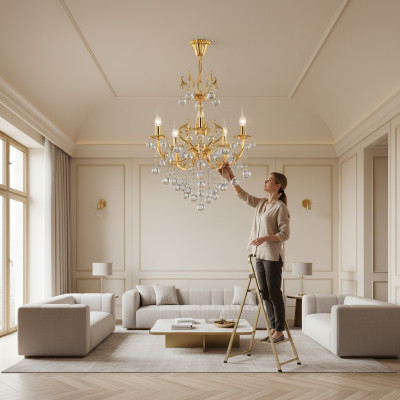 Chandelier Ceiling Light Luxury Ceiling Lamp Gold Crystal Chandelier