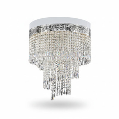 Luster Ceiling Light Silver Chandelier Ceiling Lamp Crystal 40x70 Lamp