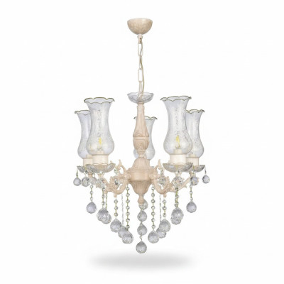 Classic Chandelier Ceiling Light Beige Crystal Pendant Lighting Ceiling Chandelier
