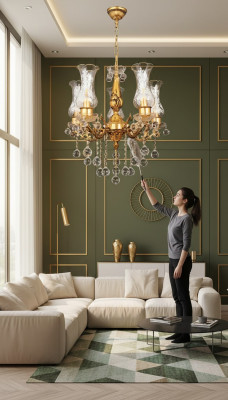 Ceiling chandelier luxury gold chandelier ceiling lamp crystal art chandelier