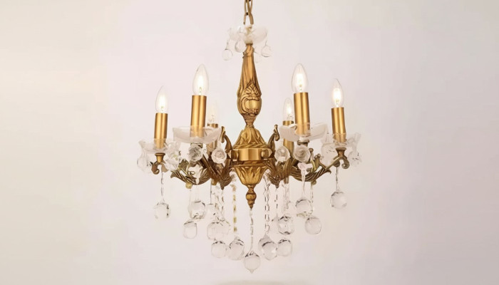 Chandelier Ceiling Light Luxury Gold Ceiling Lamp Crystal Style