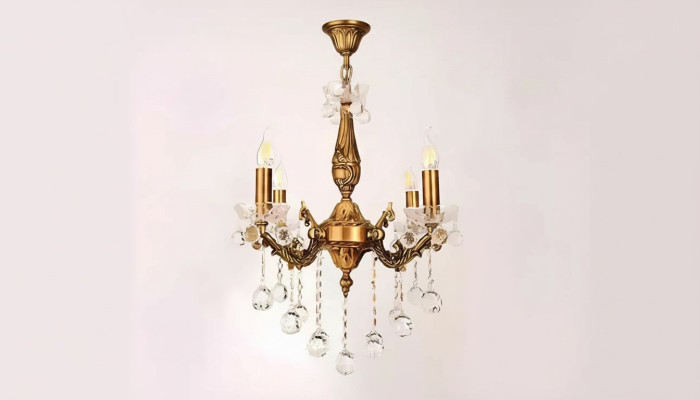 Chandelier Ceiling Light Luxury Gold Ceiling Lamp Crystal Style