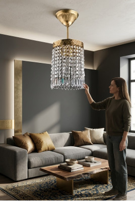 Chandelier ceiling light lamp gold crystal chandelier ceiling lamp art