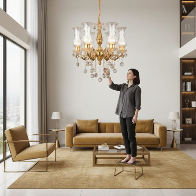 Ceiling lamp ceiling chandelier gold chandelier crystal lamp