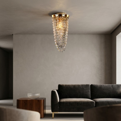 Luxury Ceiling Chandelier Gold Ceiling Lamp Crystal Art