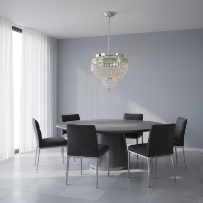 Ceiling lamp, luxurious silver chandelier, crystal chandelier