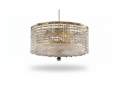 Luster Ceiling Light Luxury Gold Chandelier Round Ceiling Lamp Crystal Style