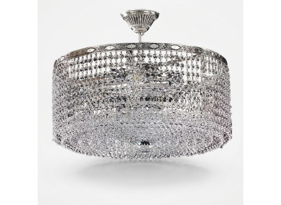 Round ceiling lamp chandelier luxury silver chandelier crystal
