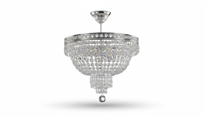 Chandelier Ceiling Light Luxury Silver Crystal Chandelier Ceiling Lamp