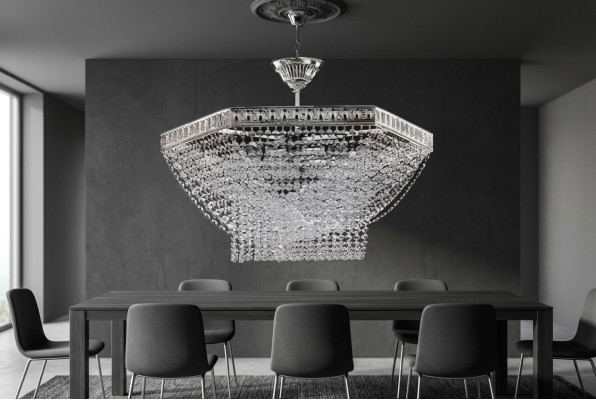 Luxury chandelier ceiling light silver crystal chandelier ceiling lamp