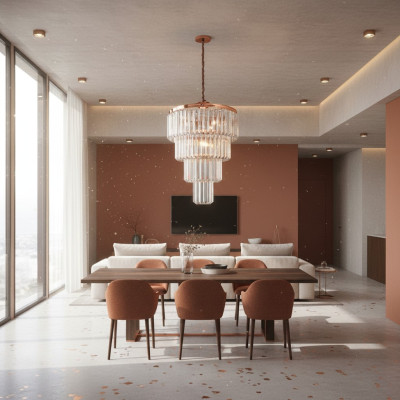 Ceiling lamp chandelier luxury gold crystal chandelier art