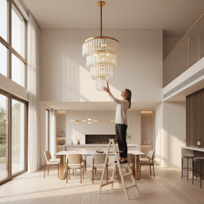 Ceiling lamp chandelier luxury gold chandelier candelabra crystal art